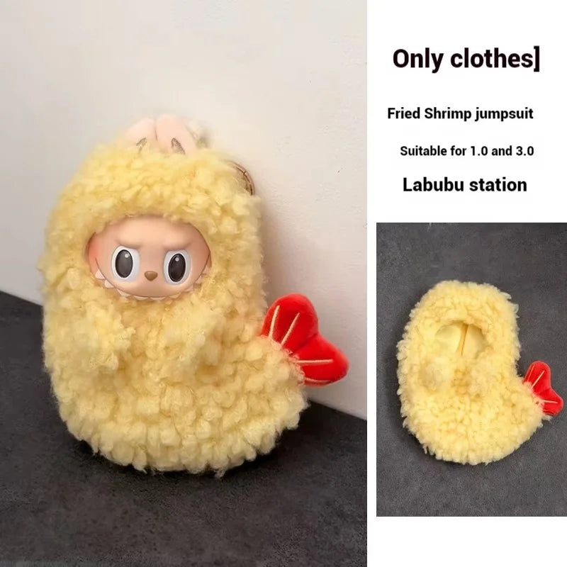 Cartoon Cute Doll Clothing For Labubu Wacky Mart Fried Shrimp Diy Doll Clothing Personalized Dressing Suitable For Labubu V1 V3