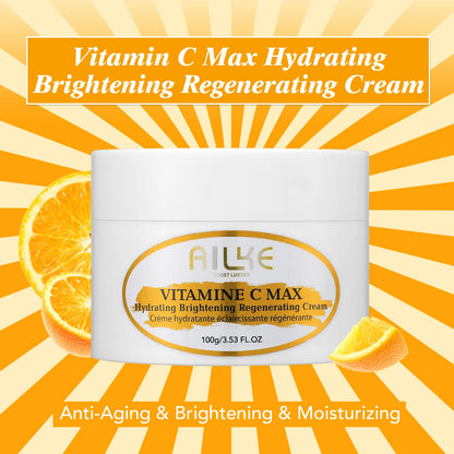 AILKE Vitamin C Skin Care Kit, With Lightening Body Lotion, Even Skin Tone Cream, Whitening Serum, Brightening Soap