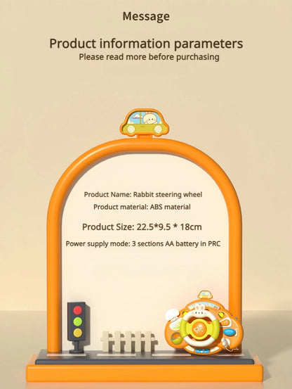 Baby Toy Electric Children's Steering Wheel Simulated Driving Car Steering Wheel LED Vocal Educate Toys Halloween Christmas Gift