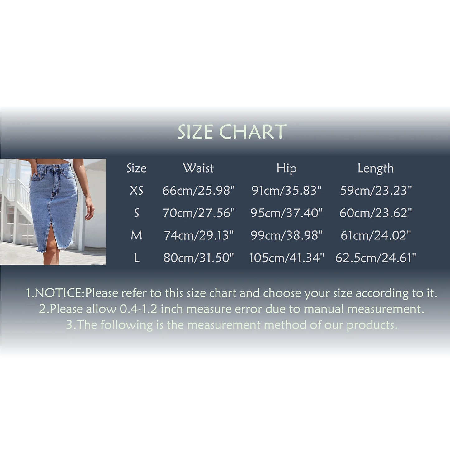 Jean Skirts for Women Summer High Waist Mid Length Front Slit Wrap Hip Denim Skirt Casual Temperament Denim Pencil Skirt