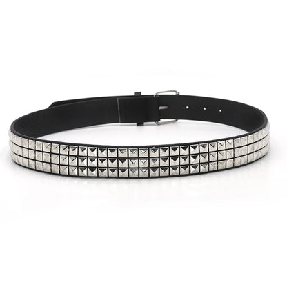 High Quality Rivet Belt Men&Women's Studded Fashion Versatile Belts Punk Rock With Pin Buckle Drop Decoration Black Hot Sale