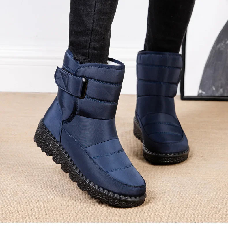 Waterproof Winter Boots for Women 2025 New Faux Fur Long Plush Snow Boots Woman Platform Shoes Warm Cotton Couples Ankle Boots