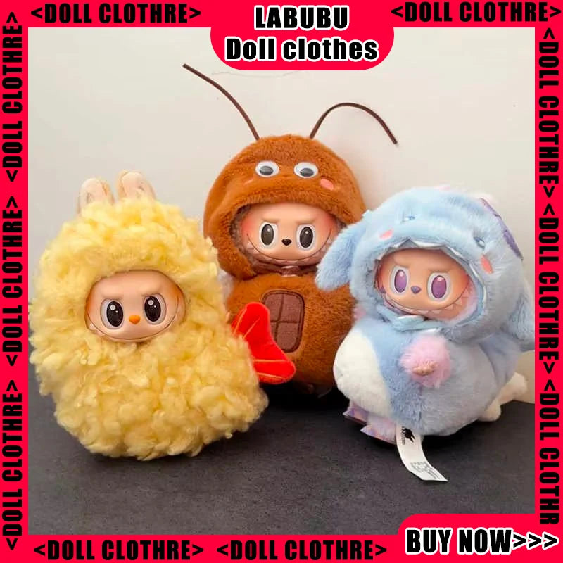Cartoon Cute Doll Clothing For Labubu Wacky Mart Fried Shrimp Diy Doll Clothing Personalized Dressing Suitable For Labubu V1 V3