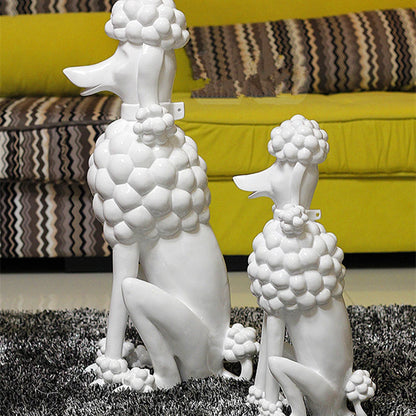 New Highlight Tricolor Resin Poodle European Modern High-end Club Home Fashion AccessoriesRresin Ornaments, Best Gift