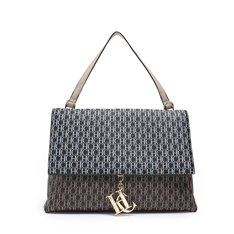 CH Retro Texture Women's Bag Printed Shoulder Bag Casual Fashion Square Small Women's Bag Tote Bag