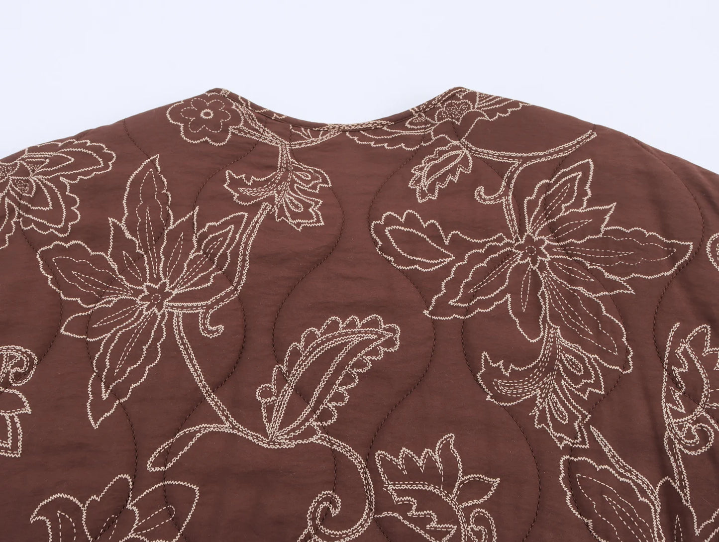 TRAF Early Autumn New Women's Elegant Printed Quilted Coat Women's Single Breasted Coat Women's Retro Street Clothing Jacket