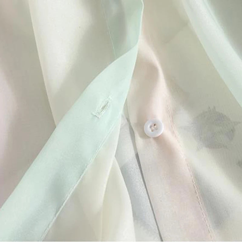 Women Chic Chiffon Rainbow Sun Protection Blouse Summer Loose See Through Thin Shirts Female Casual Long Sleeve Female Tops New