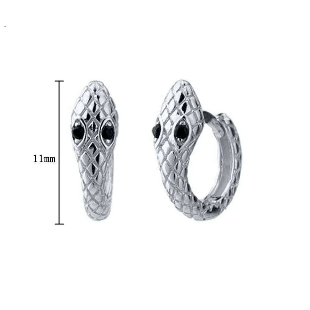 925 Sterling Silver Needle Pave Crystal Snake Type Stud Earrings for Women Simple Cute Animal Earrings Fashion Delicate Jewelry
