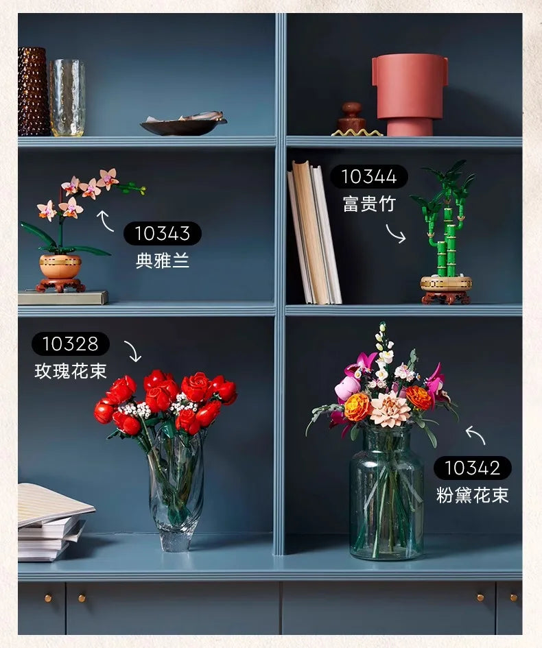 Lego Flower Plant Series 10342 Fendai Bouquet Recommended Ornaments for Men and Women Valentine's Day Gifts