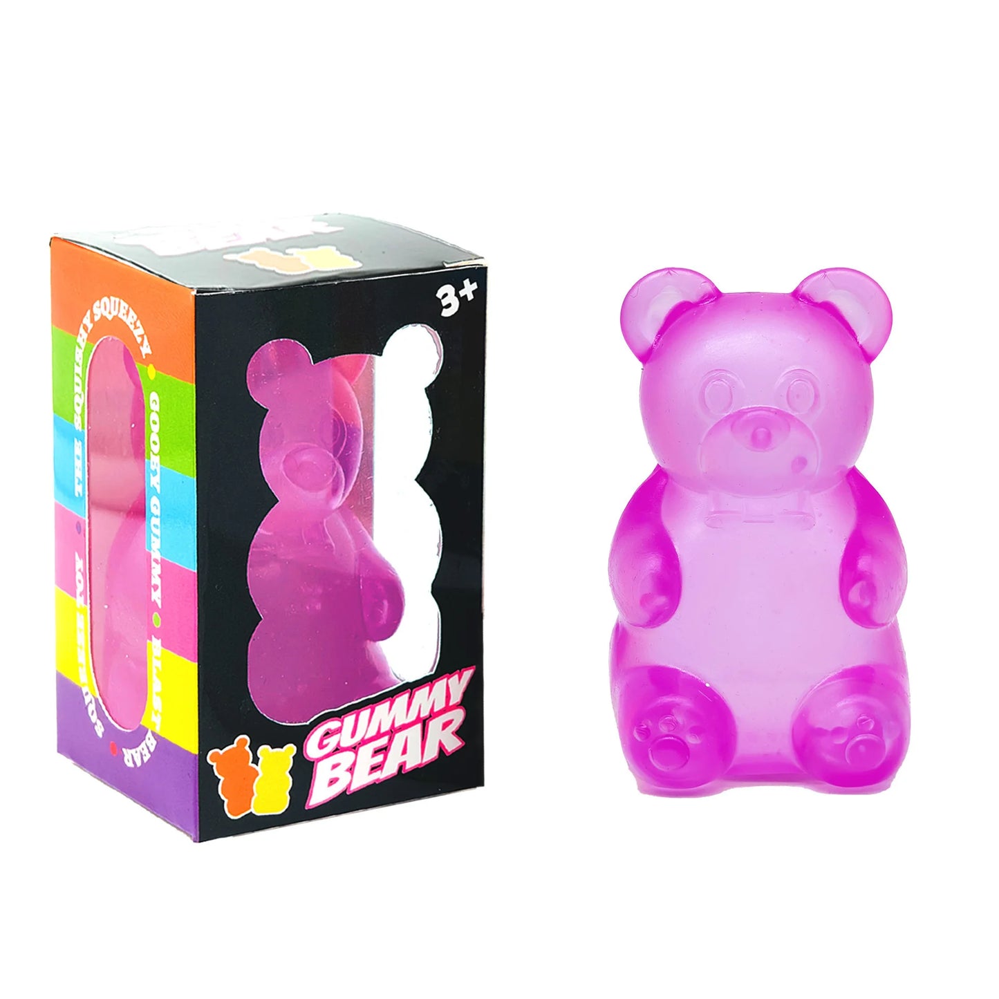 Needoh Little Bear Squeeze Stress Relief Cube Pressure-Relief Anxiety Sensory Tool Slow-Rebound Focus Desk Educational Gadget