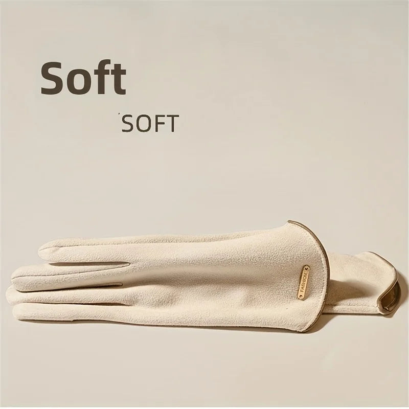 Winter Gloves for Women-Touchscreen Suede Leather Glove with Warm Fleece Lining Gifts