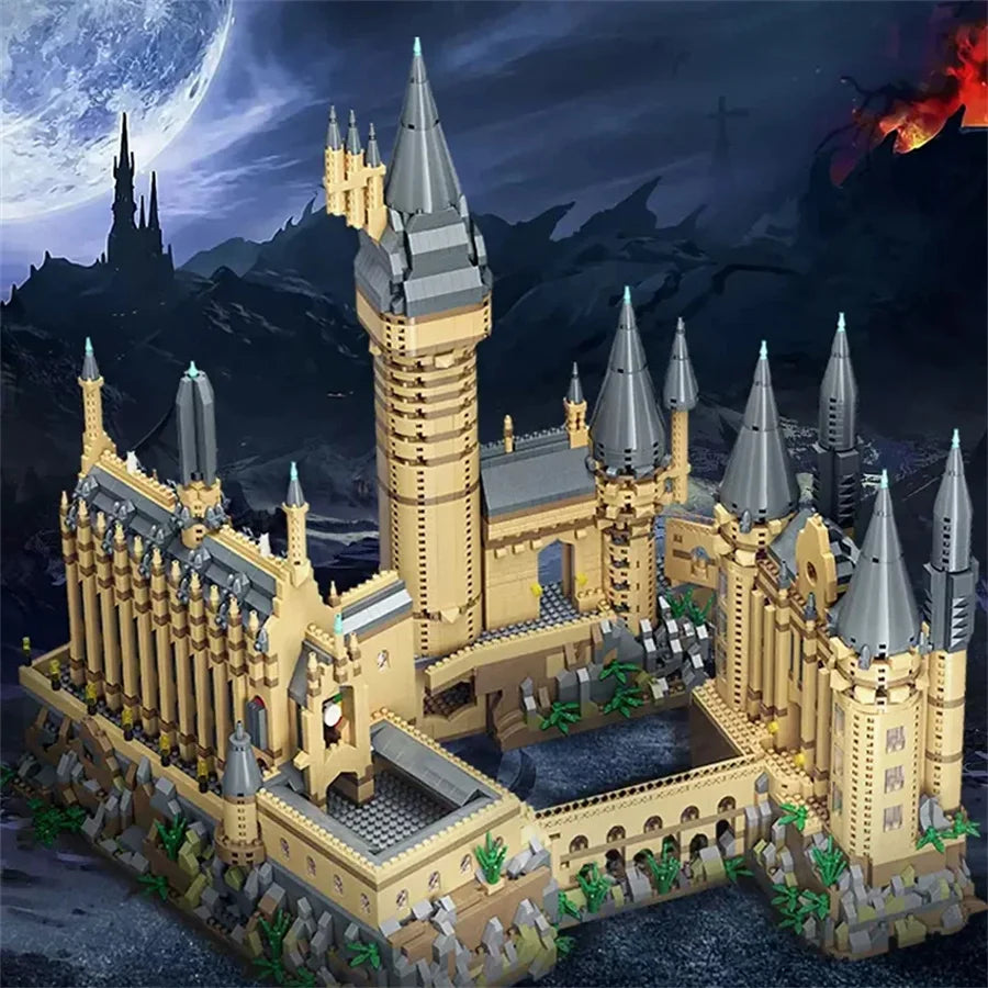 Creative Medieval Magic Castle MOC Micro Bricks School Architecture Palace Model Building Blocks Set Gifts for Kid Assembly Toys