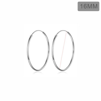 TrustDavis Real 925 Sterling Silver Earring Fashion Simple Korean Hoop Earrings For Women Charming Chic Party Fine Jewelry DD455