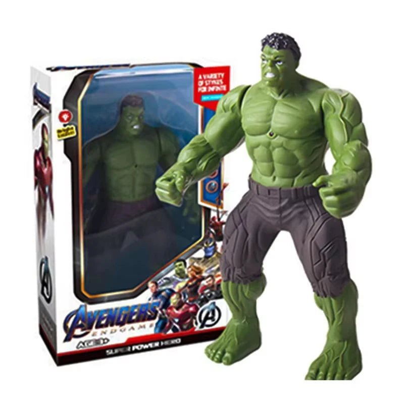 2025 Marvel Spiderman Hulk Ironman Anime Action Figure Toy Christmas Gift Pvc Movable Joints Luminous Doll Collection Model Toy