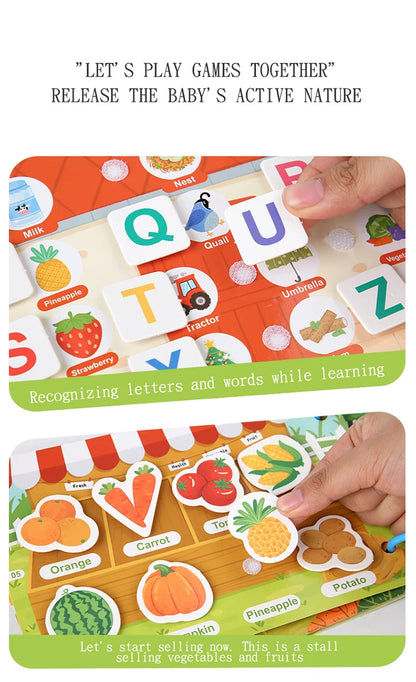Montessori Busy Book Sticker Quiet Book for Kids Early Educational Toy Toddlers Matching Puzzles Game Baby Learning Toys Gifts