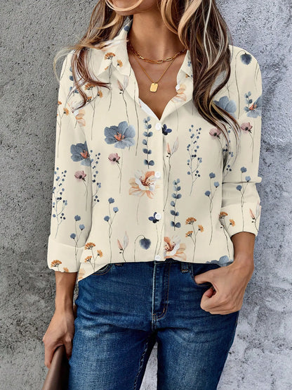 Women's Blouse Fashion Woman Elegant Multicolor 25 Summer Floral Print Casual Tops Coffee Dates  Weekend Brunches Park Strolls