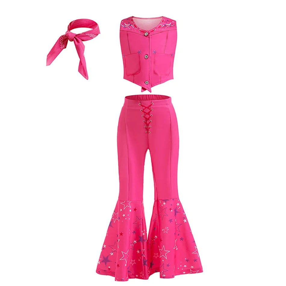 EtherealBe pink cowgirl cosplay set for kids - 10pc costume
