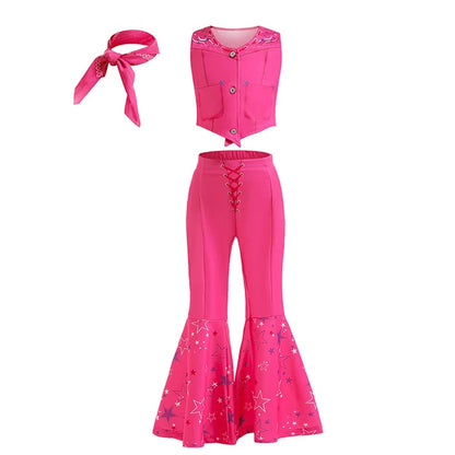 EtherealBe pink cowgirl cosplay set for kids - 10pc costume