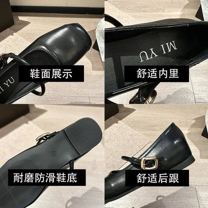 Shoes for Women New Fashion Medium Heeled Women Single Shoes Soft and Comfortable Red Ballet Shoes Zapatos De Mujer