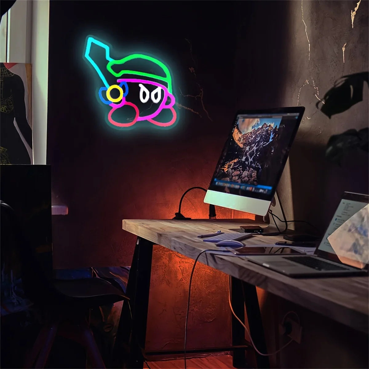 Cartoon Character Neon Sign Light - Game Pet LED Wall Accent for Bedroom & Living Room Decor, Theme Party Props