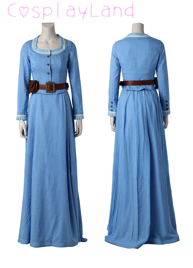 Dolores Abernath Cosplay Costume Women Dress Christmas Halloween Uniform Outfit Cosplay Costume Customize Blue Long Dress