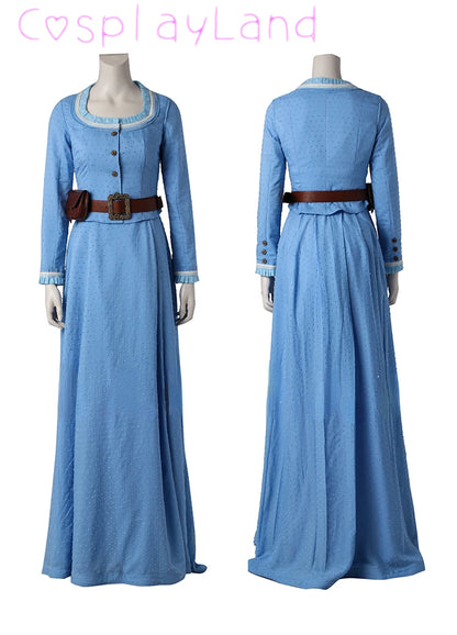 Dolores Abernath Cosplay Costume Women Dress Christmas Halloween Uniform Outfit Cosplay Costume Customize Blue Long Dress
