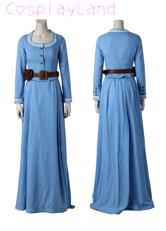 Dolores Abernath Cosplay Costume Women Dress Christmas Halloween Uniform Outfit Cosplay Costume Customize Blue Long Dress