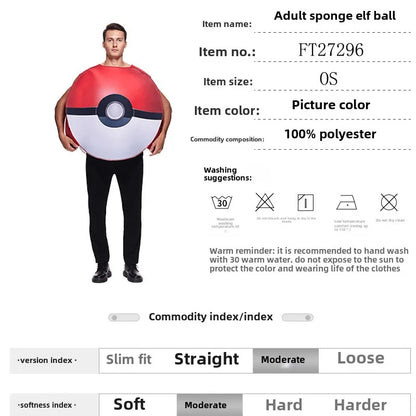 Pokeball Cosplay Fantasy Costumes for Women Men Costume Halloween Christmas Adult Anime New Year Costume Clothing Toys