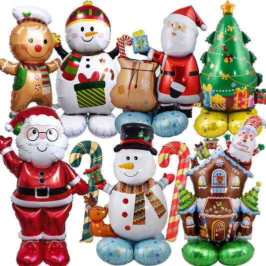 Christmas Party Decorations Christmas Party Supplies Santa Claus Snowman Christmas Tree Balloons for Festive Holiday Decors