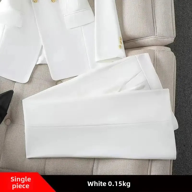 Elegant Women's Fashionable White Western-Style Suit Zihongsuitsuit High-End Business Attire Long-Pants Set For Special Occasion