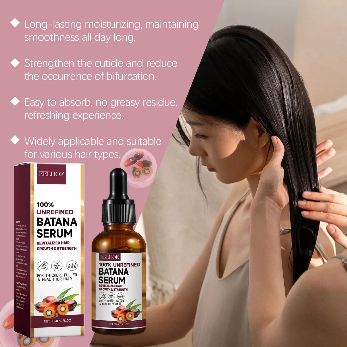 EELHOE Batana Oil Hair Shampoo and Conditioner Anti Frizz Bright Deep Nourish Anti Hair Loss Treatment for Hair Growth Products