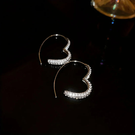 Dazzling Heart-Shaped Earrings - Perfect Christmas Gift for Fashionable Girls - 1 Pair,Whimsical Creativity, Incredible Gift