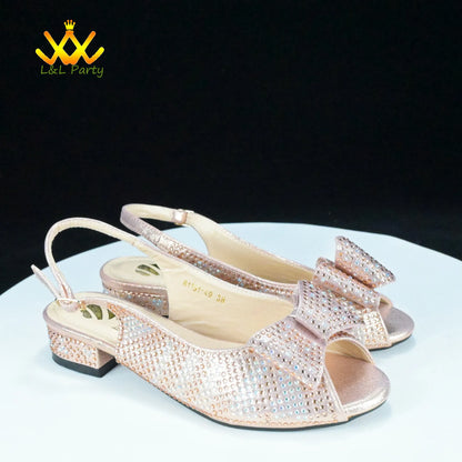 EtherealBe Gold Rhinestone Fashionable shoes and bag set