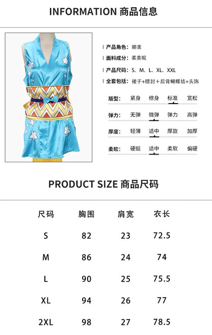 Sexy Halloween Cosplay for Adults Anime One Piece Nami Costume Costume Halloween NAMI Sexy Satin Printed Short Kimono Cosplay