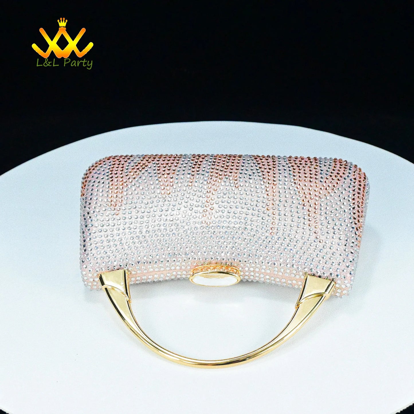 EtherealBe Gold Rhinestone Fashionable shoes and bag set