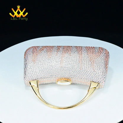 EtherealBe Gold Rhinestone Fashionable shoes and bag set