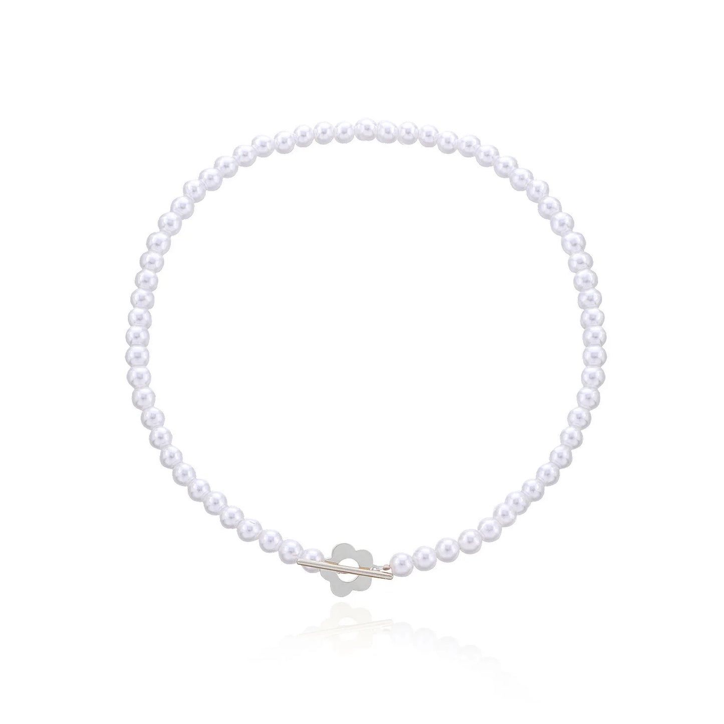 2022  Luxury OT Flower Buckle Crystal Glass Bead Chain Choker Necklace for Women Charm Fashion Jewelry  Gift