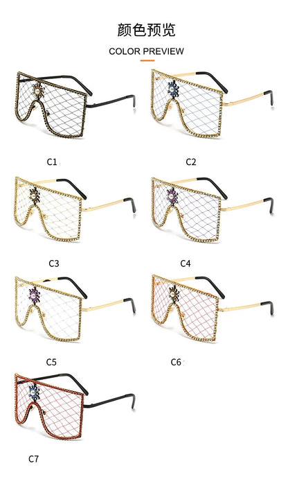 Luxury Diamonds Steampunk Sun Glasses Women Men Oversized Rhinestone Spectacles DIY Trends Personality Eyewear De Sol Oculos