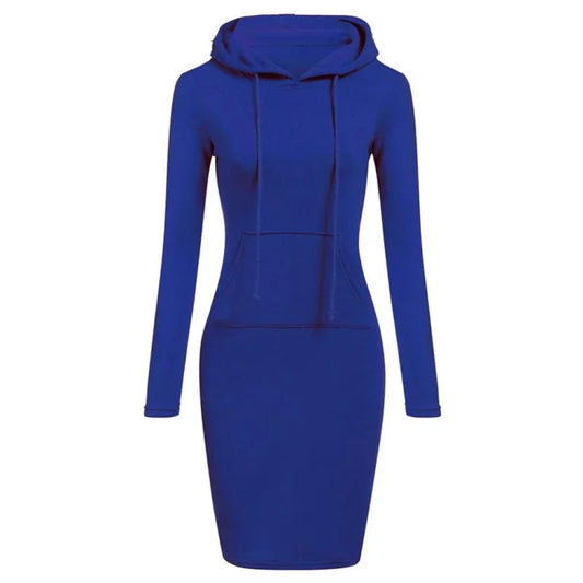 Autumn Ready Ladies Hooded Dresses Blending Hoodie and Sweatshirt Elements in Women Fashionable Clothing