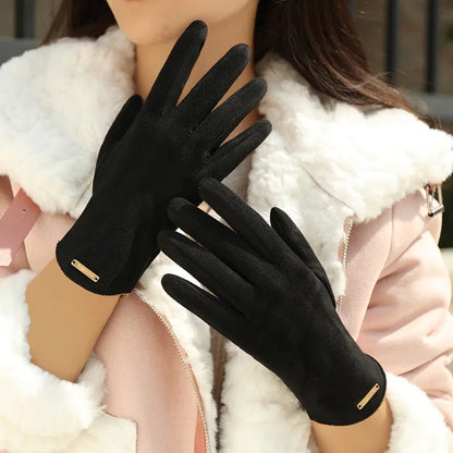 Winter Gloves for Women-Touchscreen Suede Leather Glove with Warm Fleece Lining Gifts