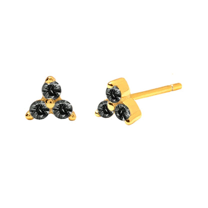 925 Sterling Silver Needle Small Geometry Triangle Crystal Stud Earring for Woman Lovers' Couples Bling Simple Piercing Earrings