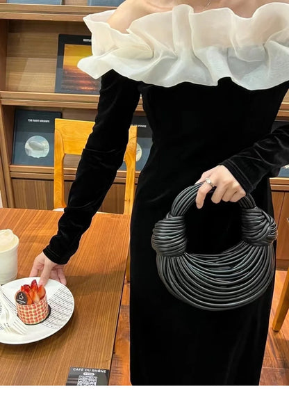 Handbags for Women 2023 New in Gold Luxury Designer Brand Handwoven Noodle Bags Rope Knotted Pulled Hobo Silver Evening Clutch