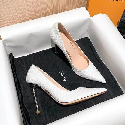 Women's Shoes White Stilito Sexy Ladies Pumps Pointed Toe Footwear Vacation Spring Popular High Quality Fashion Stylish Shoe Y2k