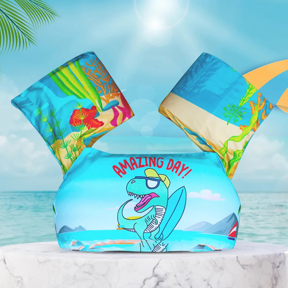 Baby Float Cartoon Arm Sleeve Life Jacket Swimsuit Foam Safety Swimming Training Floating Pool Float Swimming Ring Children Swim