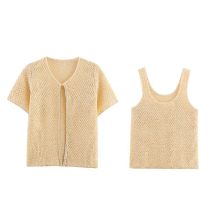 EtherealBe Pearl Embellished Knitted Vest for Women