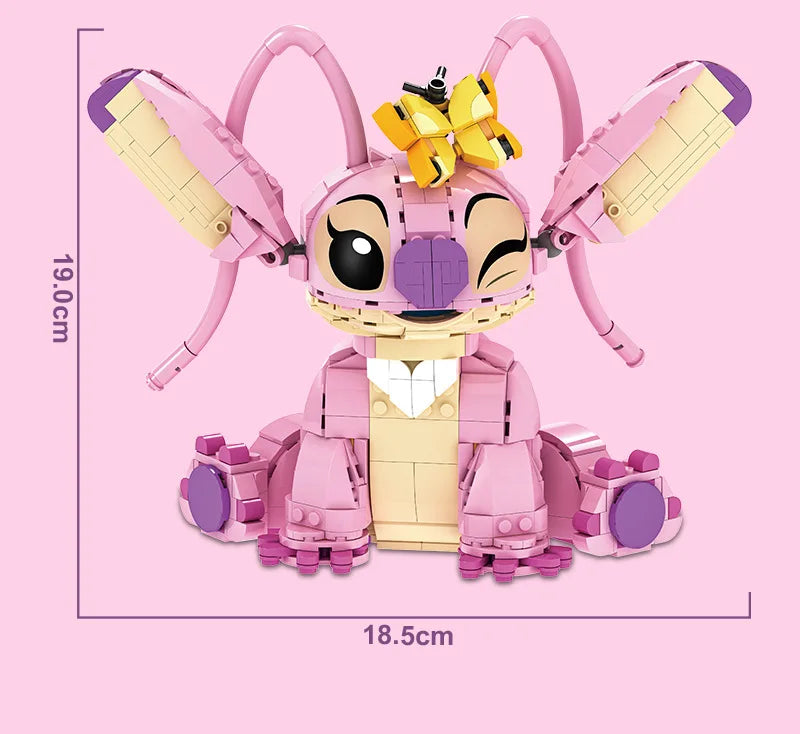 Disney Stitch Angel CP Building Blocks 2025-Large Piece Cartoon Toys Moving Ears Kids Assembly Birthday Gift for Boys Girls