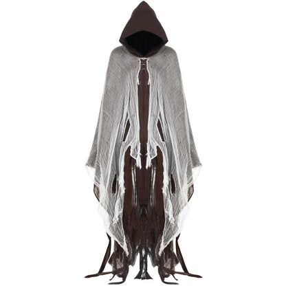 Ghost Dementors Cosplay Costume Unisex Gothic Horror Zombie Vampires Hooded Capes Day Of The Dead Party Props Cloaks
