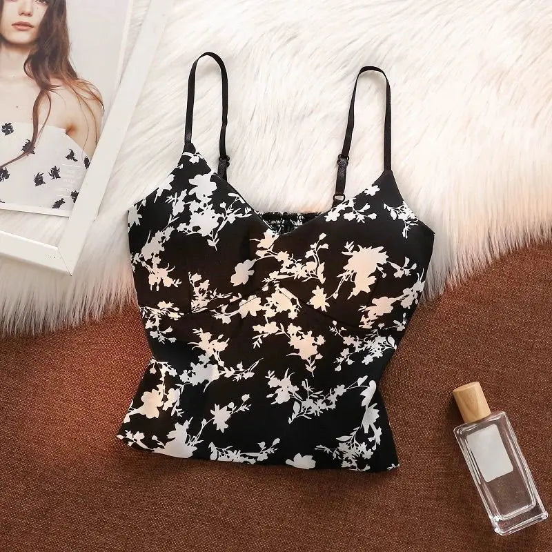 2025 Summer Woman Floral Halter Lace Blouse 2025 Vintage Sexy Slim Fit Fairy Korean Fashion Female Tops Outfits Elegant Style