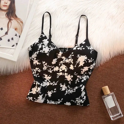 2025 Summer Woman Floral Halter Lace Blouse 2025 Vintage Sexy Slim Fit Fairy Korean Fashion Female Tops Outfits Elegant Style