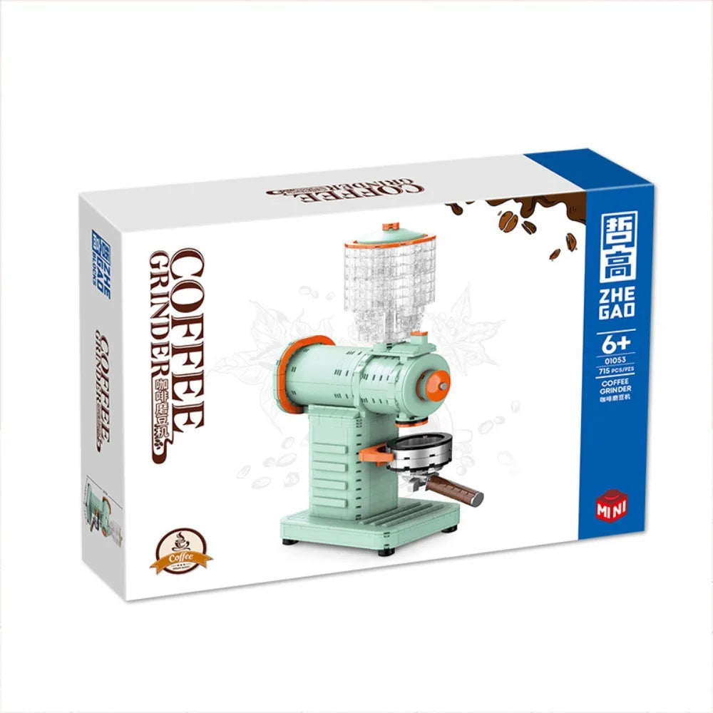 Classic Creative Coffee Machine Mini Diamond Model Building Blocks MOC Construction Bricks Collection Toy Children Xmas Gift